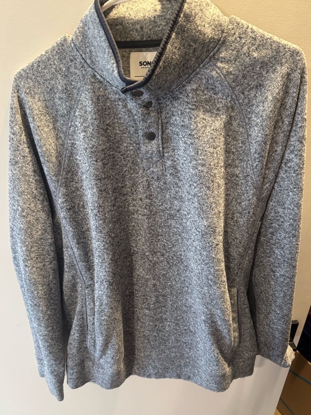 SONOMA Men's Gray Button-Neck Sweater